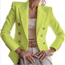 Chic Women's Double-Breasted Blazer with Stylish Accents