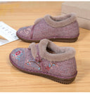 Floral Embroidered Women's Cozy Slippers