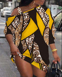 Trendy Women's Asymmetrical Dress with Stylish Graphic and One Shoulder Accent