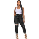 Trendy High-Waisted Ripped Jeans for Women