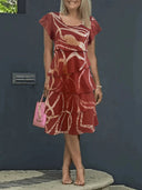 Women's Flowing Wrap Dress with Unique Layering Design