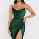 Figure-Flattering Satin Cocktail Dress for Women