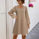 Chic Knit Dress with Romantic Lace Accents