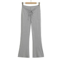 Women's Flared Leggings with Adjustable Waist Drawstring