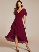 Chic Asymmetric Hem Women's Wrap Dress