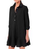 Chic Women's Shirt Dress with Flowy Hem