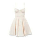 Women's A-Line Dress with Lace Detail and Adjustable Straps