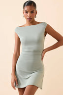 Stylish Women's Mini Dress with Asymmetrical Neckline
