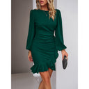 Chic Cocktail Dress with Puff Sleeves for Women