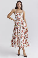 Chic Maxi Dress with Slim Straps and Flowing Skirt