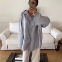 Women's Oversized Linen Blouse for Everyday Wear