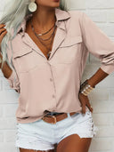 Chic Women's Blouse with Convenient Pockets