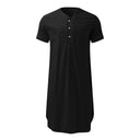 Chic Women's Short Sleeve Dress with Stand-Up Collar