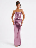 Chic Spaghetti Strap Evening Dress for Women