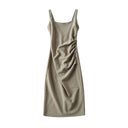 Chic Ruffle Detail Women's Midi Dress