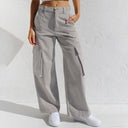 Wide-Leg Women's Cargo Pants with Pockets