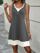 Chic Sleeveless Summer Dress with Zipper Accents