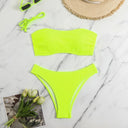 Chic Women's Bandeau Bikini Set with Classic Design