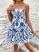 Women's Flowy Mini Dress with Ruffled Hem
