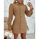 Women's Ruffle-Detail Button-Up Dress in Feminine Style
