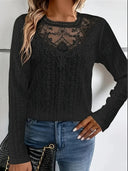 Ladies' Blouse with Lace Inserts & Eyelet Design