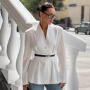 Sophisticated Women's Blazer with Chic Belt