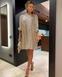 Chic Lurex Cocktail Dress with Adjustable Waist