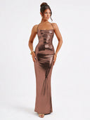 Chic Spaghetti Strap Evening Dress for Women