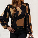 Geometric Patterned Women's Blouse with Relaxed Fit