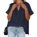 Chic Women's Blouse with Rolled Sleeves