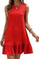 Ruffled Hem Textured Women's Dress