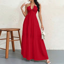 Flowing Maxi Dress with Deep Neckline for Women