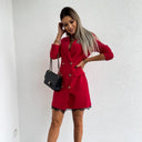 Chic Double-Knee Blazer with Lace Accents