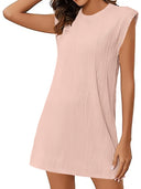 Wave-Structured Short Sleeve Dress for Women