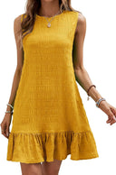 Ruffle Hem Summer Dress for Women – Textured Fabric Delight