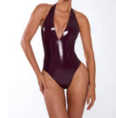 Women's Shiny Deep V-Neck Bodysuit