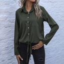 Chic Women's Blouse with Button Detail and Adjustable Hem