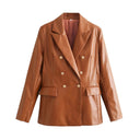 Chic Women’s Faux Leather Blazer