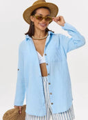 Button Detail Summer Blouse for Women