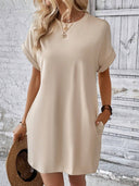 Chic Women's T-Shirt Dress with Pockets