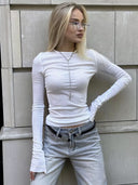 Chic Long Sleeve T-Shirt with Thumb Holes
