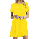 Chic Women's Round Neck Short Sleeve Dress