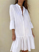 Chic Women's Ruffled Shirt Dress
