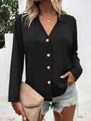 Chic Button Placket Women's Blouse