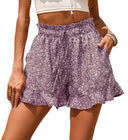 Floral Printed Women's Shorts with Stretch Waist