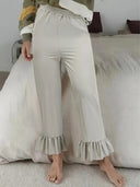 Chic Ruffle Hem Women's Trousers