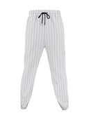 Striped Women's Pants with Elastic Waist and Side Pockets
