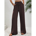 Chic Palazzos with Elastic Waist and Pocket Design