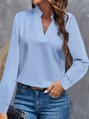Chic Stand-Up Collar Long Sleeve Blouse for Women
