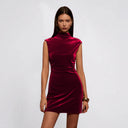 Women's Chic High Collar Mini Dress